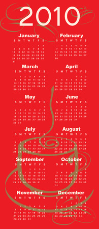 Vector Illustration of coffee style design Calendar for 2010のイラスト素材