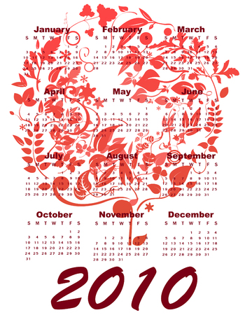 Vector Illustration of stylish design Calendar for 2010のイラスト素材