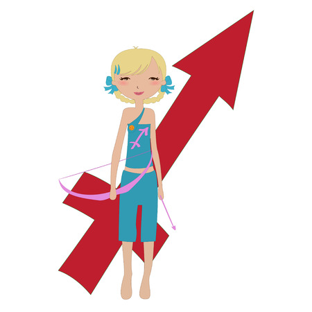 Illustration of astrological sign used in Western astrology to Sagittarius zodiac symbolのイラスト素材