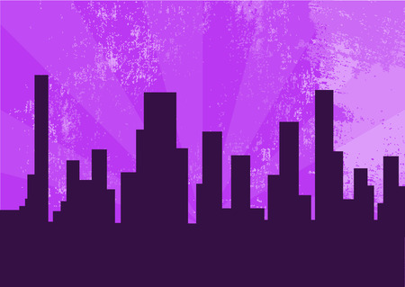 illustration of city at the night on the violet background
のイラスト素材