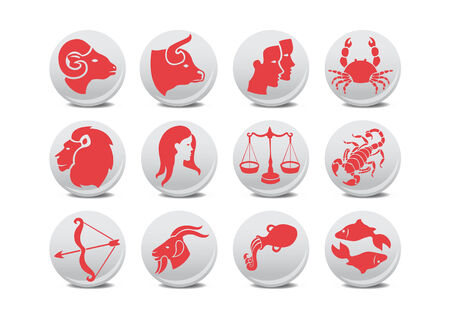 illustration of zodiac buttons .You can use it for your website, application or presentationのイラスト素材