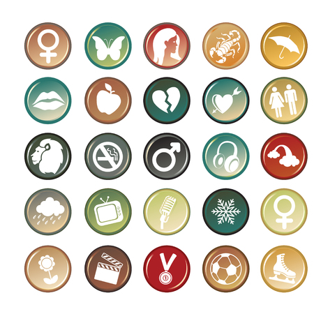 illustration of circle tags, decorated with different objects.
のイラスト素材