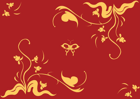 illustraition of retro abstract floral swirl elementsのイラスト素材