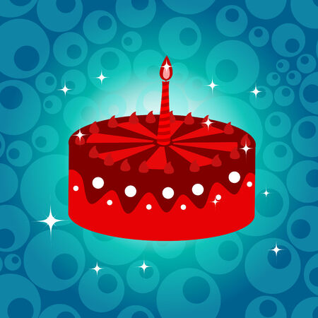  illustration of birthday cake with the candle.のイラスト素材