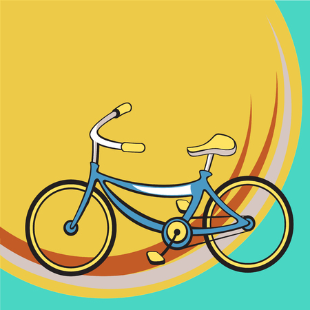 Vector illustration of Transport Cartoon. Little funny retro bicycle.のイラスト素材