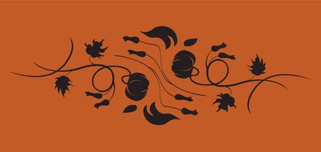 Vector illustraition of retro abstract floral swirl backgroundのイラスト素材