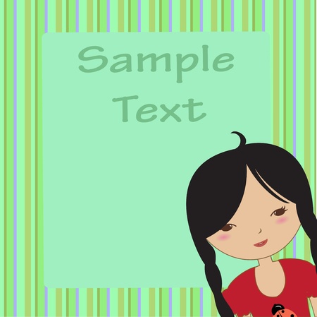Vector Illustration of cool invitation frame with funky Young girlのイラスト素材