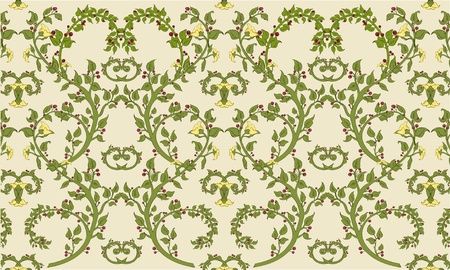 Vector illustration of cool floral background in rococo styleのイラスト素材