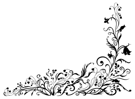 Illuctration of floral black pattern. Design elements of  Decorative ornament.の写真素材