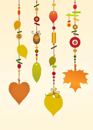 Illustration of Decorative Wind Chimes with floral leaf shape designの写真素材