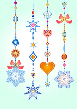 Illustration of Decorative Wind Chimes with fanky snowflake shapes designの写真素材