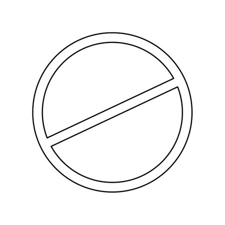 Vector illustration of a crossed out circle sign in black and white. A hand drawn prohibition symbol representing restriction, warning, and cancellation. Ideal for prohibition, caution themesのイラスト素材