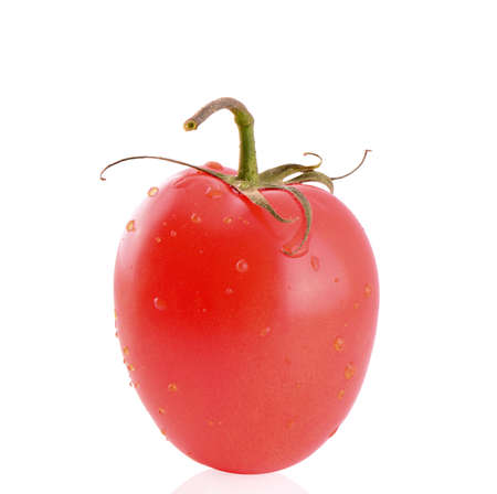 Fresh red tomato isolated on white. Healthy eating red ripe raw vegetable tomato food.の写真素材