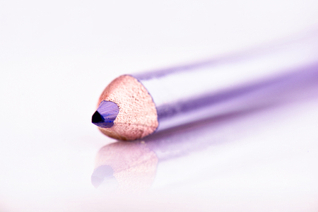 Image of pencil blue on white background. Pencil close-upの写真素材