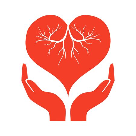 hand holding heart icon vector design symbolのイラスト素材