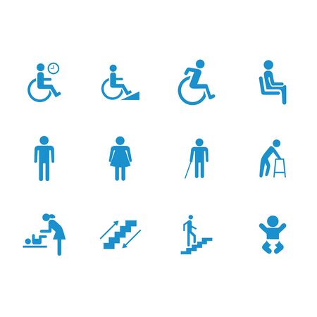 design vector public people facilities icon symbol accessibilityのイラスト素材