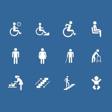 design vector public people facilities icon symbol accessibilityのイラスト素材