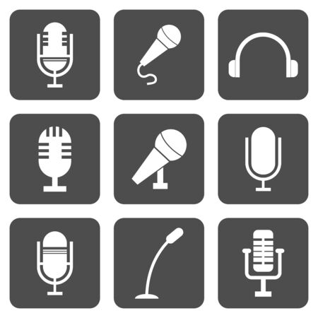 microphone icon set vector design symbolのイラスト素材