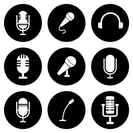 microphone icon set vector design symbolのイラスト素材