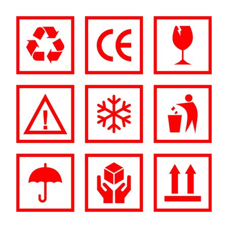 packaging product caution icon vector symbolのイラスト素材