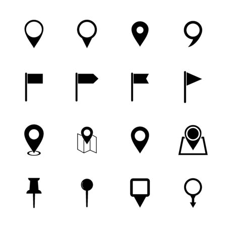 pin maps icon set vector design symbol of locationのイラスト素材