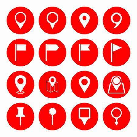 pin maps icon set vector design symbol of locationのイラスト素材