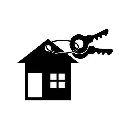 real estate logo vintage keys icon vector design symbolのイラスト素材