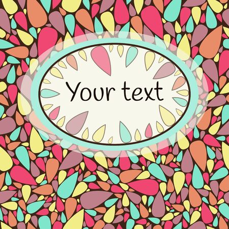 Greeting card of abstract colorful drops and petalsのイラスト素材