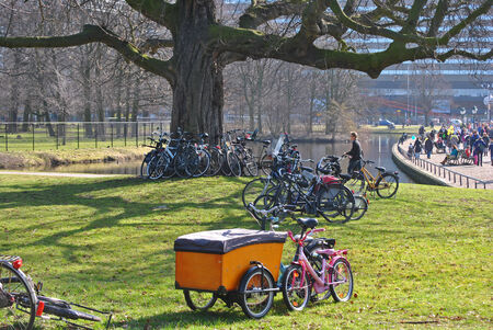 Bikes everywhere in Hollandのeditorial素材