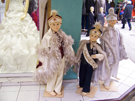 clothes at the bazaar for circumcise partyのeditorial素材