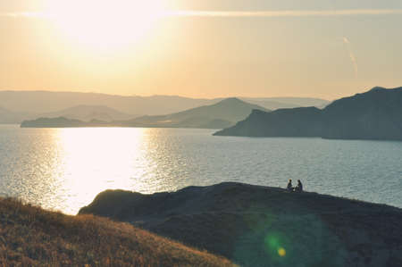 sunset at seaの写真素材