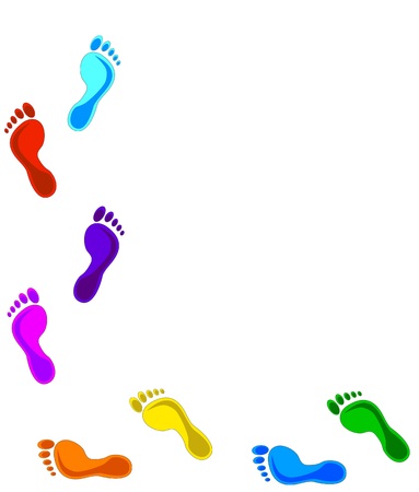 colorful Footprints - design elements. Vector illustrationのイラスト素材