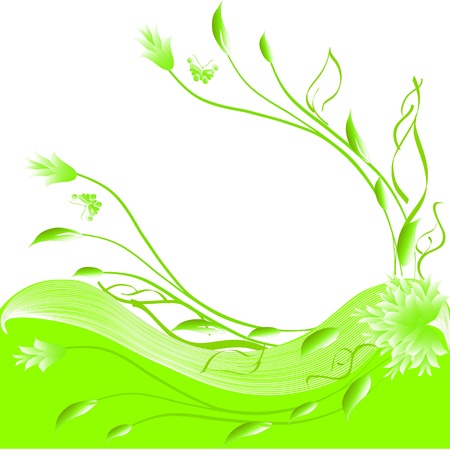 Floral background with butterflies. vectorのイラスト素材