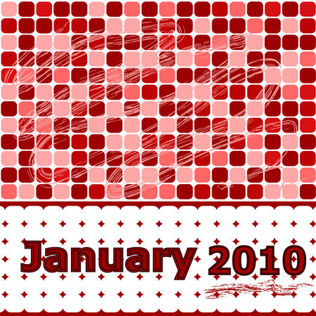 vector. Mosaic calendar. Januaryのイラスト素材