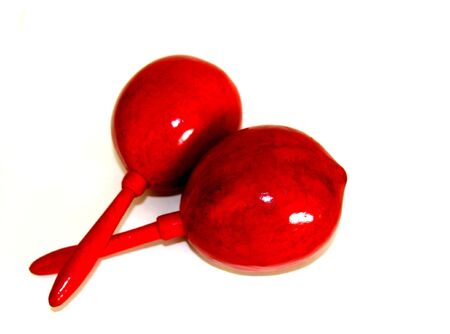 Pair of maracas isolated on white background