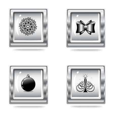 vector illustration of the Christmas icons setのイラスト素材