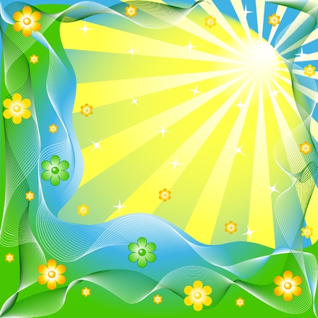 vector illustration of a abstract sunny backgroundのイラスト素材