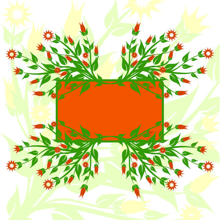 vector illustration of floral background with the frameのイラスト素材
