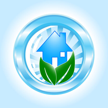 vector. ecological house iconのイラスト素材