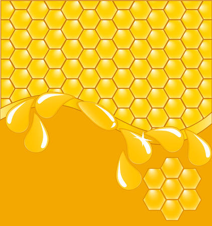 illustration of a honeycomb background with dropsのイラスト素材