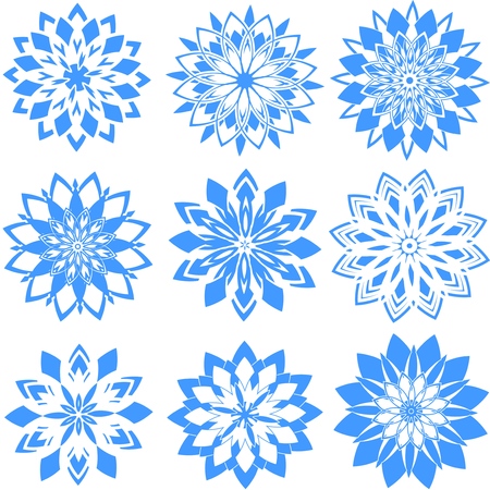 illustration of a set of snowflakesのイラスト素材
