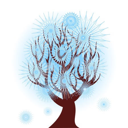 vector illustration of a winter treeのイラスト素材