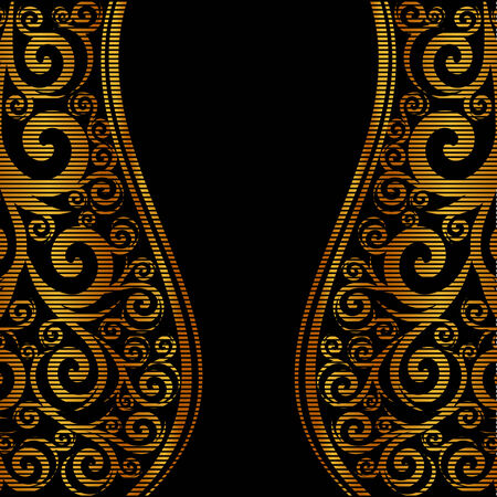 vector illustration of an abstract striped ornament with wavesのイラスト素材