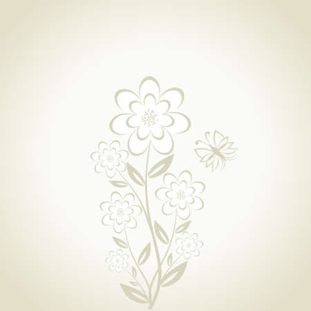 a flower bouquet with butterflyのイラスト素材