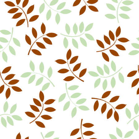 illustration of a seamless background made with leaves のイラスト素材
