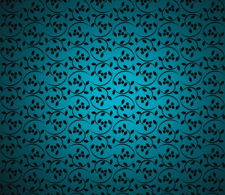 vector illustration of a blue seamless floral backgroundのイラスト素材