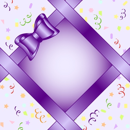 Vector illustration of a frame with bow on birthday theme backgroundのイラスト素材