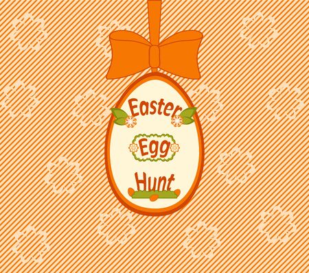 Easter egg hunt card on stripeのイラスト素材