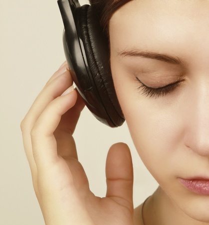 Listening Music の写真素材