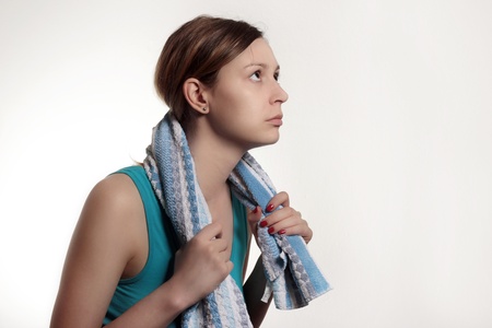 Sporty girl ready for workoutの写真素材